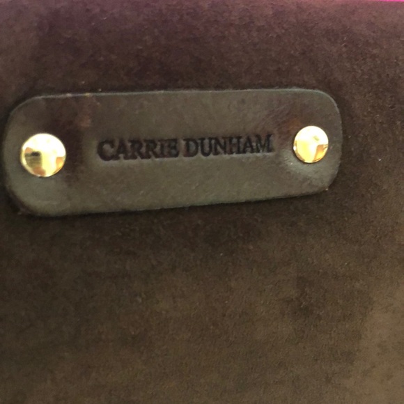 Used once-Carrie Dunham brownSuede foldover clutch - Picture 5 of 9
